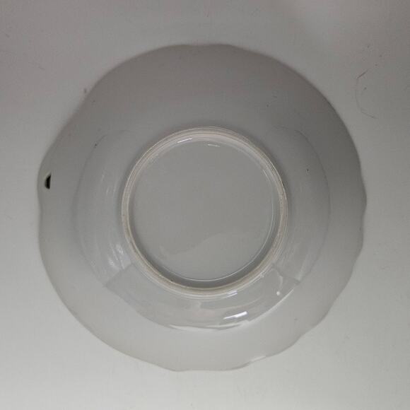 Vintage Lusterware Rose Saucer Plate 7.25" Iridescent Gold Trim Scalloped Edge - Picture 2 of 2